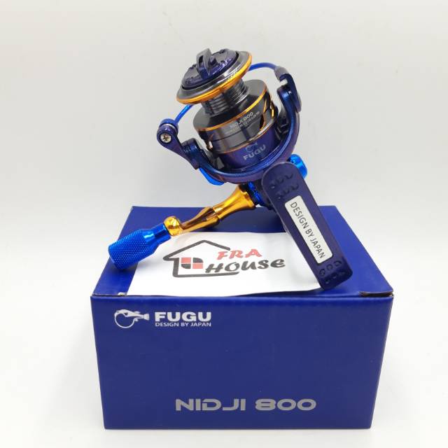 Reel UL Fugu Nidji 800 Gold, Blue - Power Handle