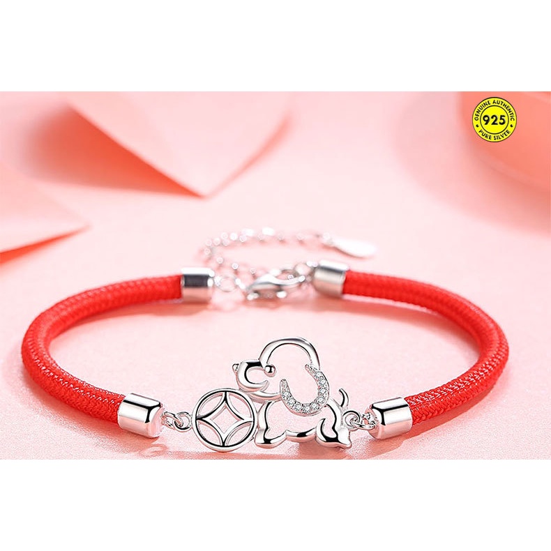 Chinese Zodiac Zodiac Year of Dog This Animal Year Red Rope Fortune Dog Bracelet