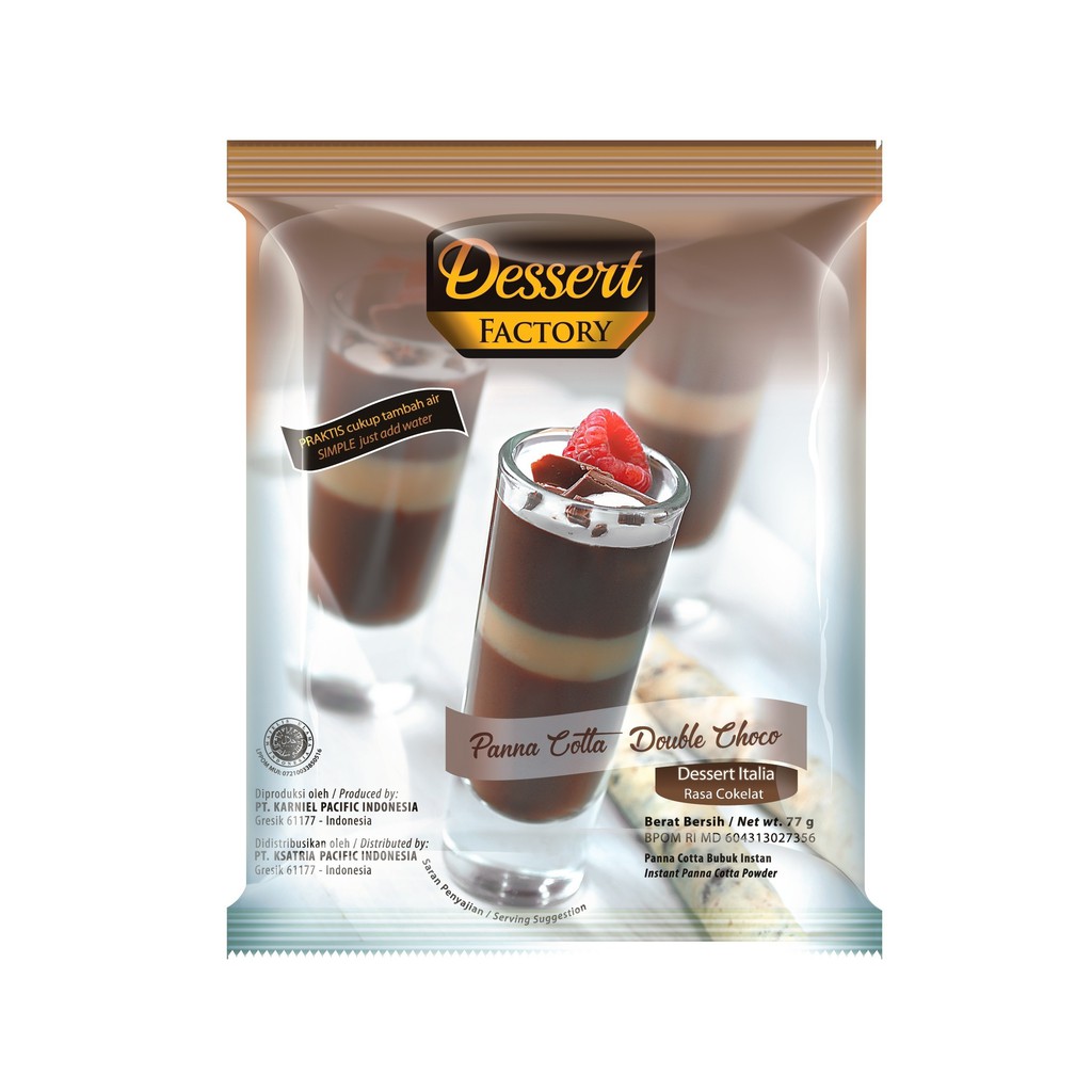 

1 Sachet Panna Cotta Double Choco DESSERT FACTORY [not] Puding Pudding Agar-Agar