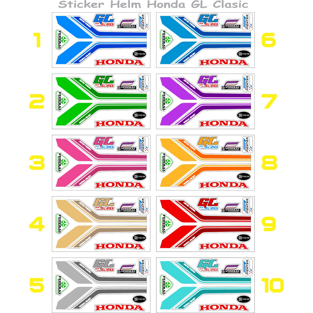 DECAL STICKER STRIPING HELM HONDA GL SERIES