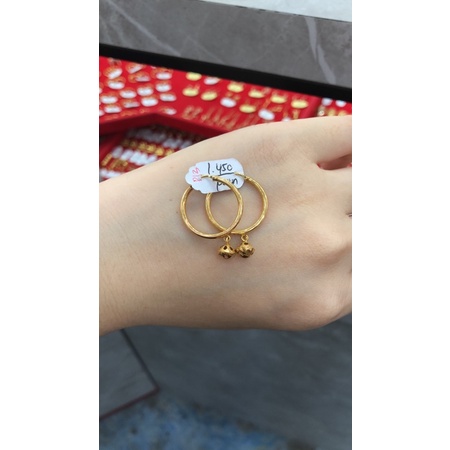 Anting gipsy bola emas asli