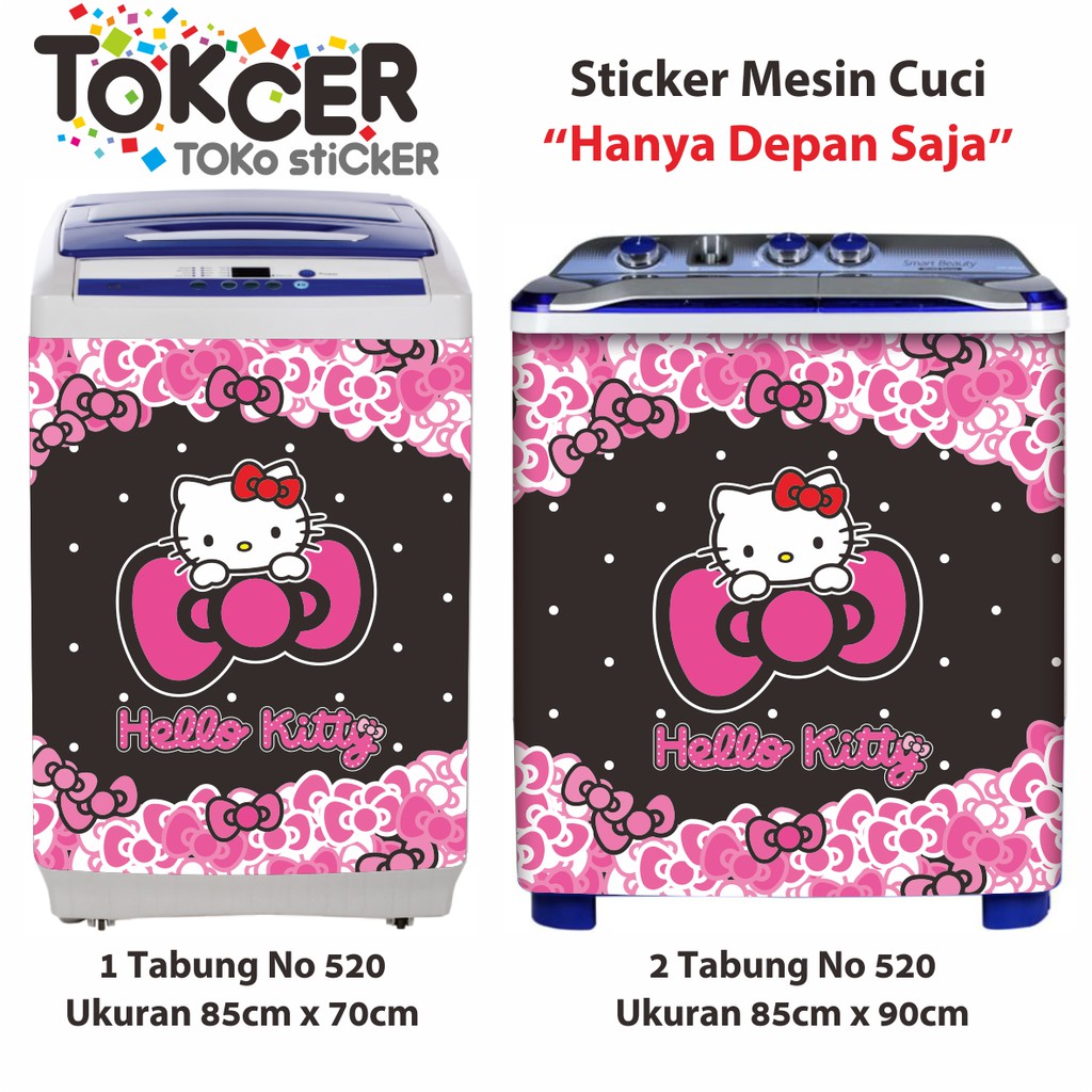 Stiker Mesin Cuci HELLO KITTY Pita Hitam