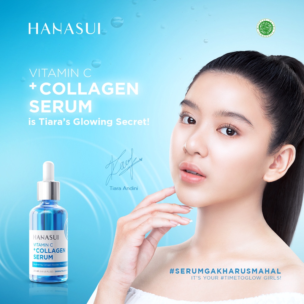 HANASUI FACIAL SERUM VITAMIN C + COLLAGEN - TERDAFTAR BPOM - SERUM WAJAH - SERUM MUKA HANASUI