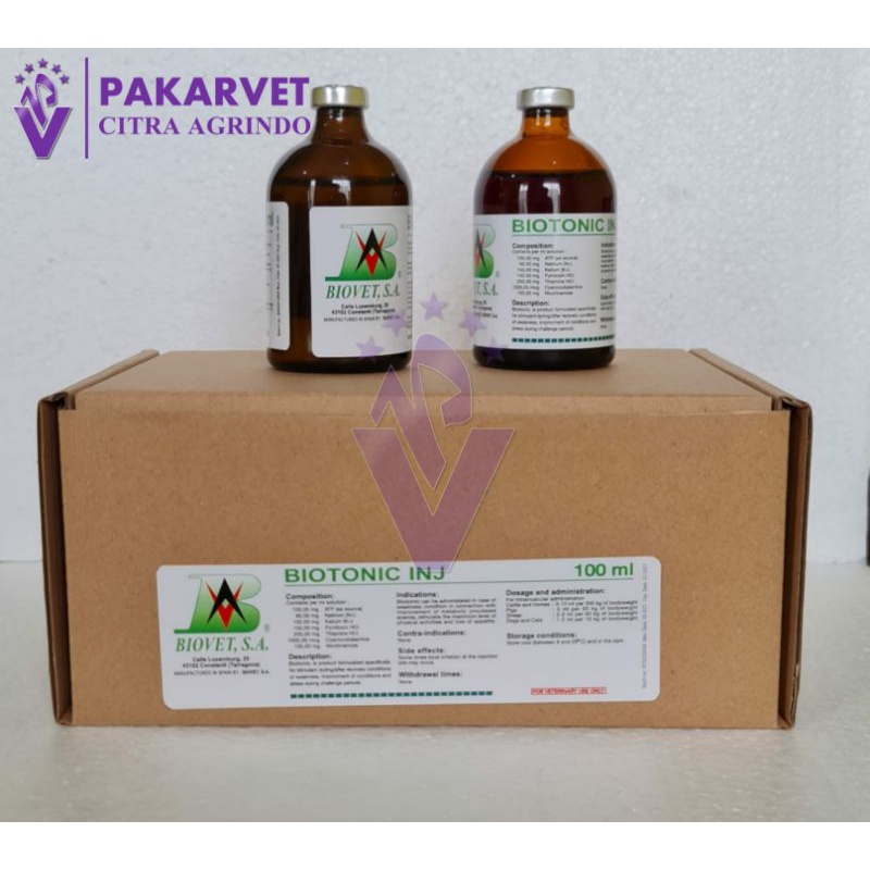 BIOTONIC INJ pengganti BIOSOLAMINE, biosan tp, biodin ATP konsentrasi tinggi Sumber Energi BIOVET