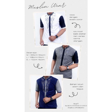 Koko Syubbanul muslimin koko azzahir koko baju koko putih lengan panjang bordir koko hilwa baju koko