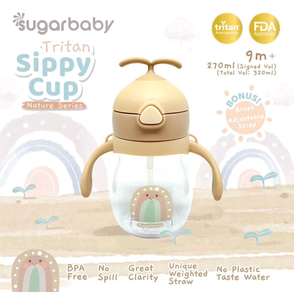 SUGAR BABY TRITAN SIPPY CUP 270/320ML 9M+ / BOTOL MINUM BAYI