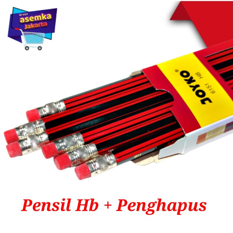 Pensil HB Joyko 6151 Pensil Dengan penghapus grosir 12pcs