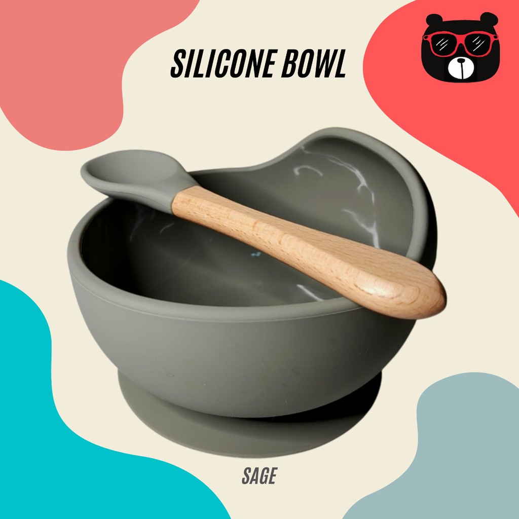 Tempat makan anak | Mangkok bayi | Silicone bowl + Spoon