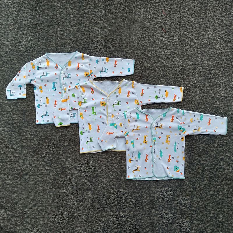 3 Pcs Baju Bayi (Newborn) ELVIRA SNI Lengan Panjang - Baju Bayi Baru Lahir Motif Karakter