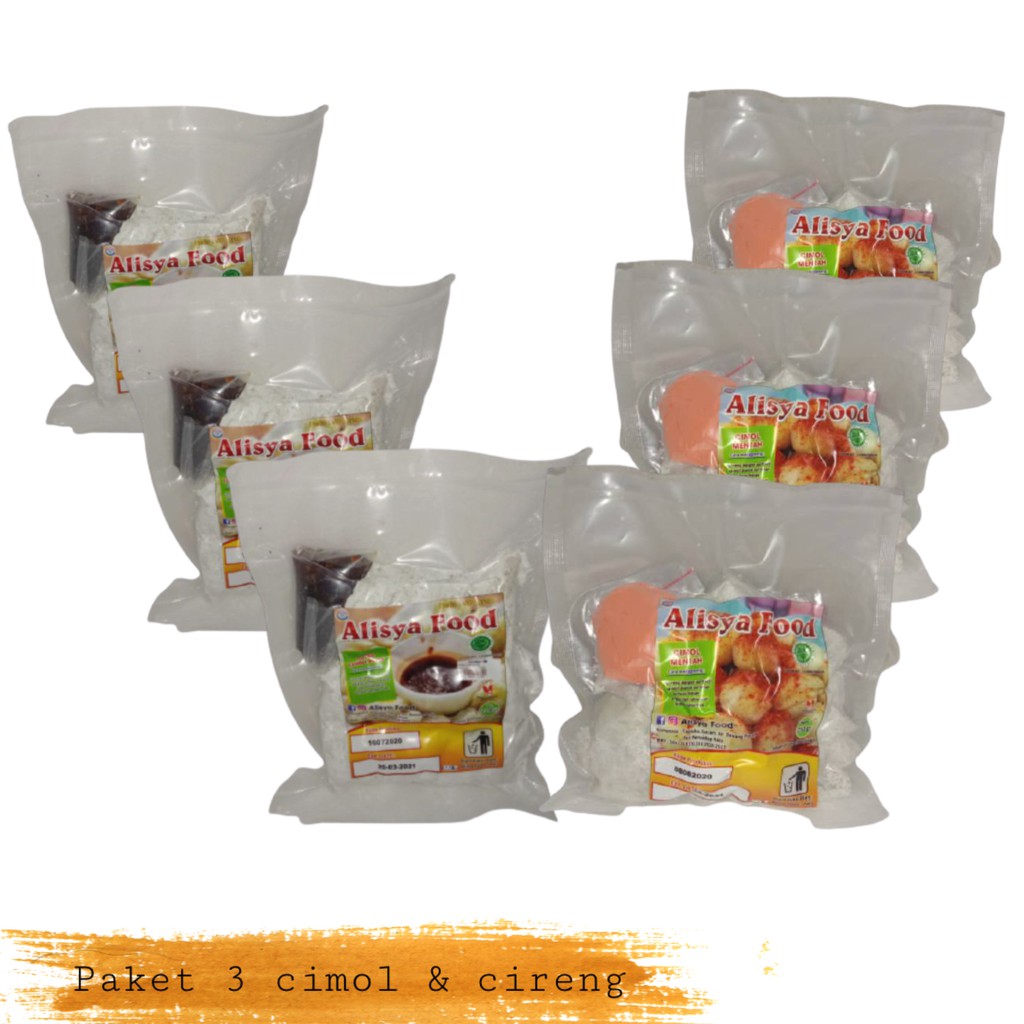 Alisya Food Cimol pedas Cireng Bumbu Rujak paket 3 (WAJIB DUS PACKING)