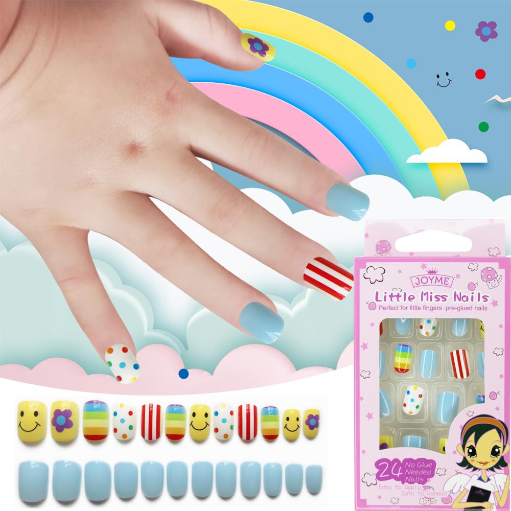 AUGUSTINA Tips Kuku Palsu Anak Agustinina Acrylic Candy Lovely Full Cover Fake Nail