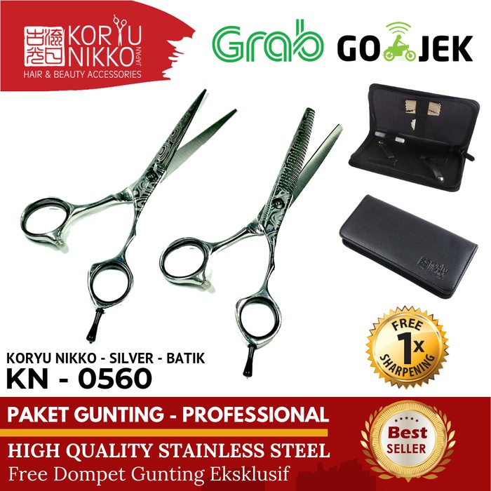 Alat Potong Rambut Styling Wanita Promo Paket Gunting Kn 0560- Silver Batik Koryu Nikk OBGA6489