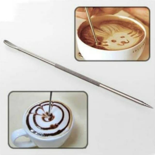 

Nay Pen Stainless Steel Coffee Latte Art Pen Kopi Cappuccino Kapucino Key