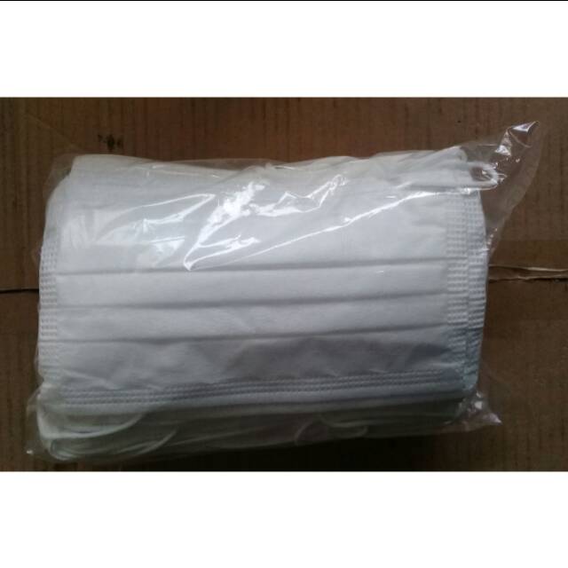 RASPOL masker 3ply hidung mulut hijab putih non sensi