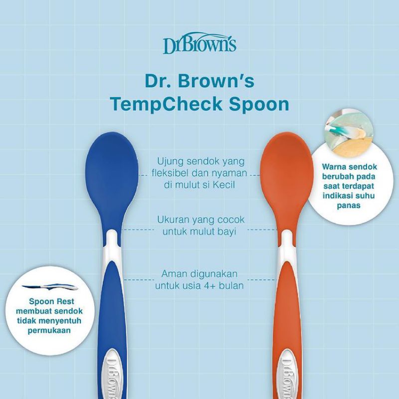 Dr Browns TempCheck Spoons 4pcs Sendok Makan Bayi