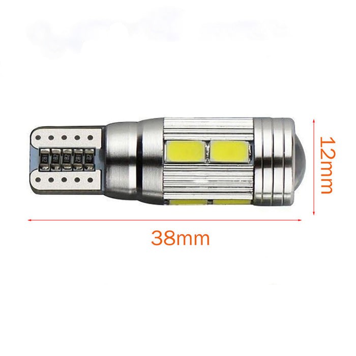 Lampu LED T10 Senja Sen 10 Titik Mata 5630 5730 SMD Lensa Canbus Projector Projie Mobil Motor