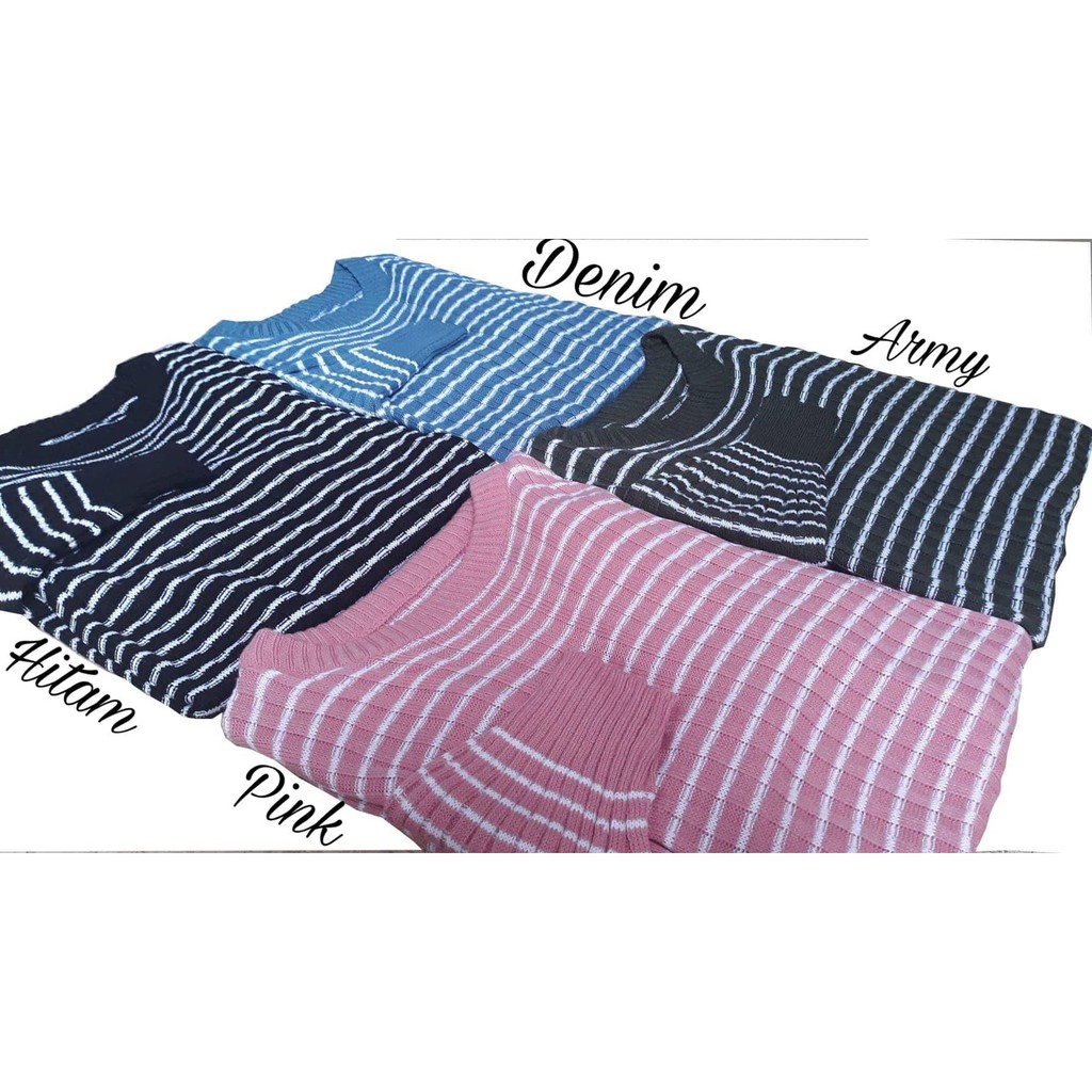 KALILA - Salur Strip Wanita Rajut Halus