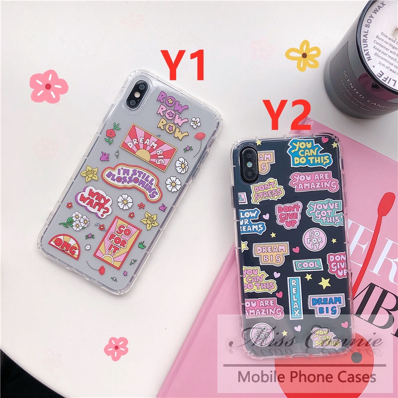 Case iPhone 11 Pro Max iPhone SE 2020 6s 6 7 8 Plus X XR XS Max Oppo A53 2020 Reno 4 A92 A11 A11K A52 A5 2020 A33 2020 A5s A3s F9 RealMe C15 C11 5S C3 INS Fashion Label Soft Airbag Cover CASETiFY missconnie-2