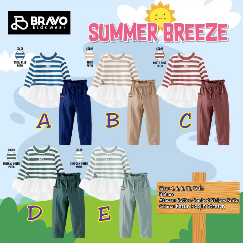 SETELAN CELANA ANAK PEREMPUAN "SUMMER BREEZE BY BRAVO KIDSWEAR"