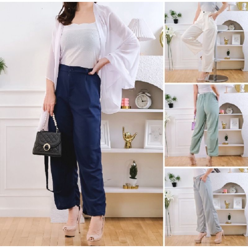 MJS-Kulot Hawai/Celana Panjang Wanita/Bahan Suncrepe