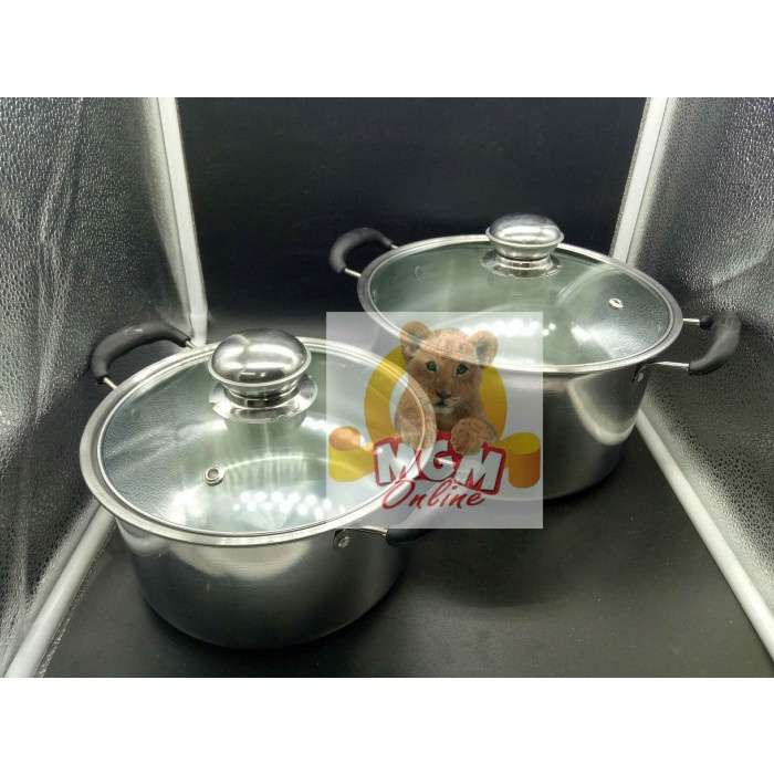 Panci set Stainless 8pcs (Tutup Kaca)