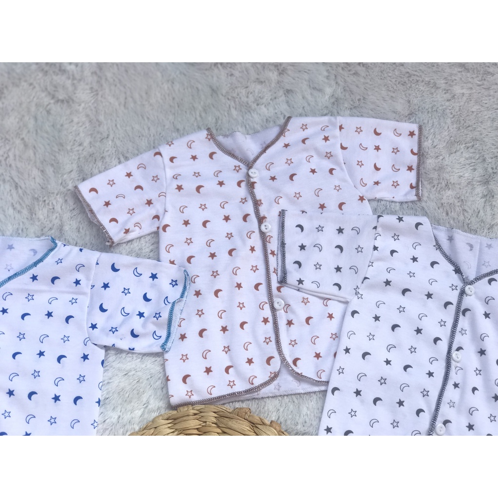 [BB02] 3 Pcs Baju Bayi Baju Bayi Tangan Pendek Baju Bayi Newborn Umur 0 - 6 Bulan