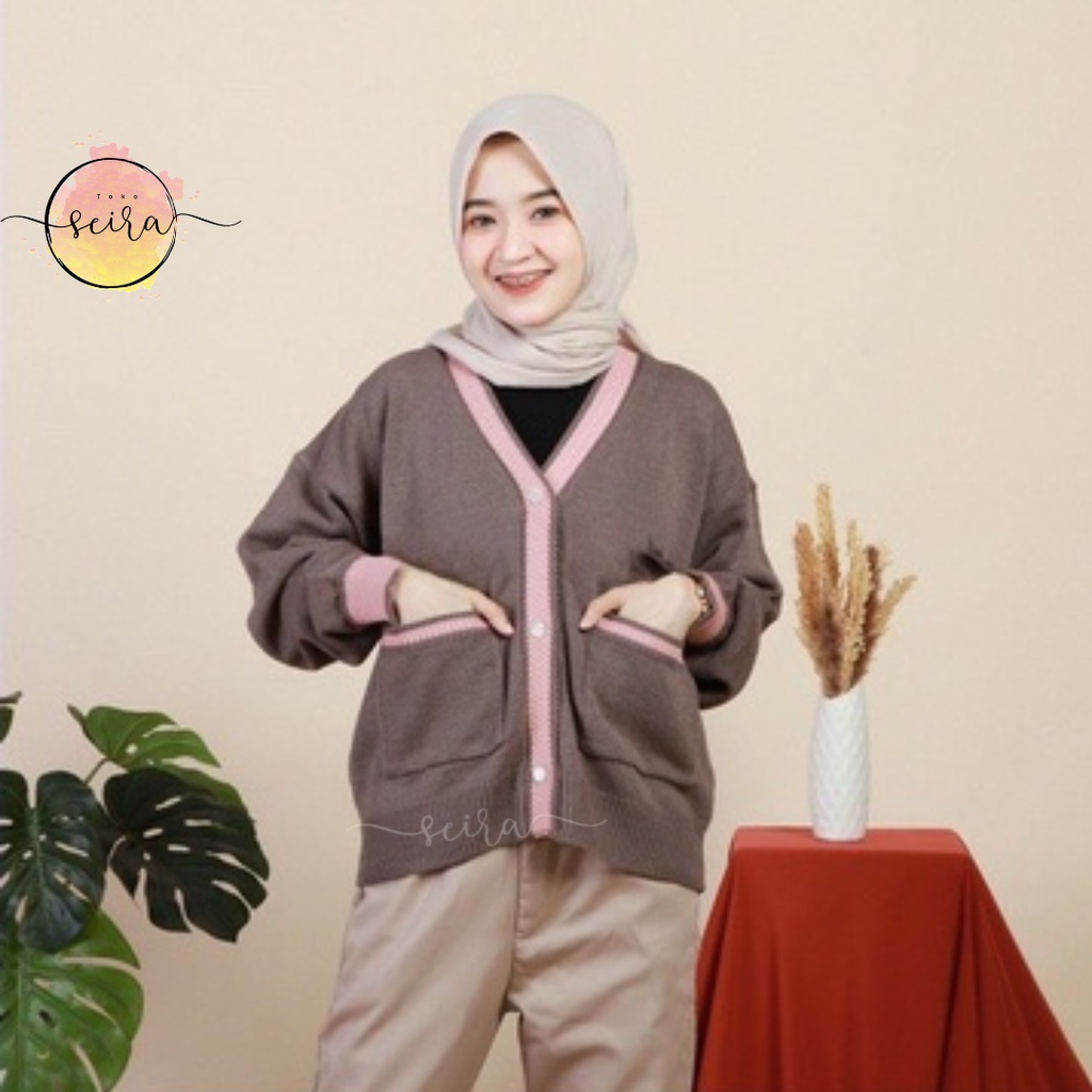 [BISA COD] Cardigan Rajut Kancing Pocket Kyla / Outer Outwear Kiyowo Cardy / Cardi Terbaru Kancing Hidip Saku