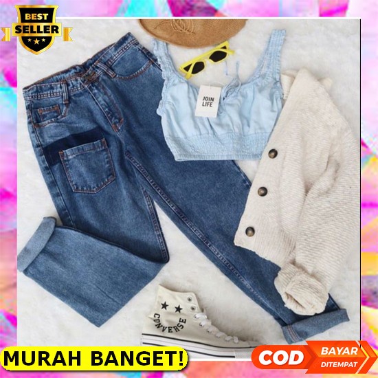 Celana Jeans Cewek Import Celana Jeans Cewek Pinggang Karet Celana Jeans Wanita Kekinian Celana Jean