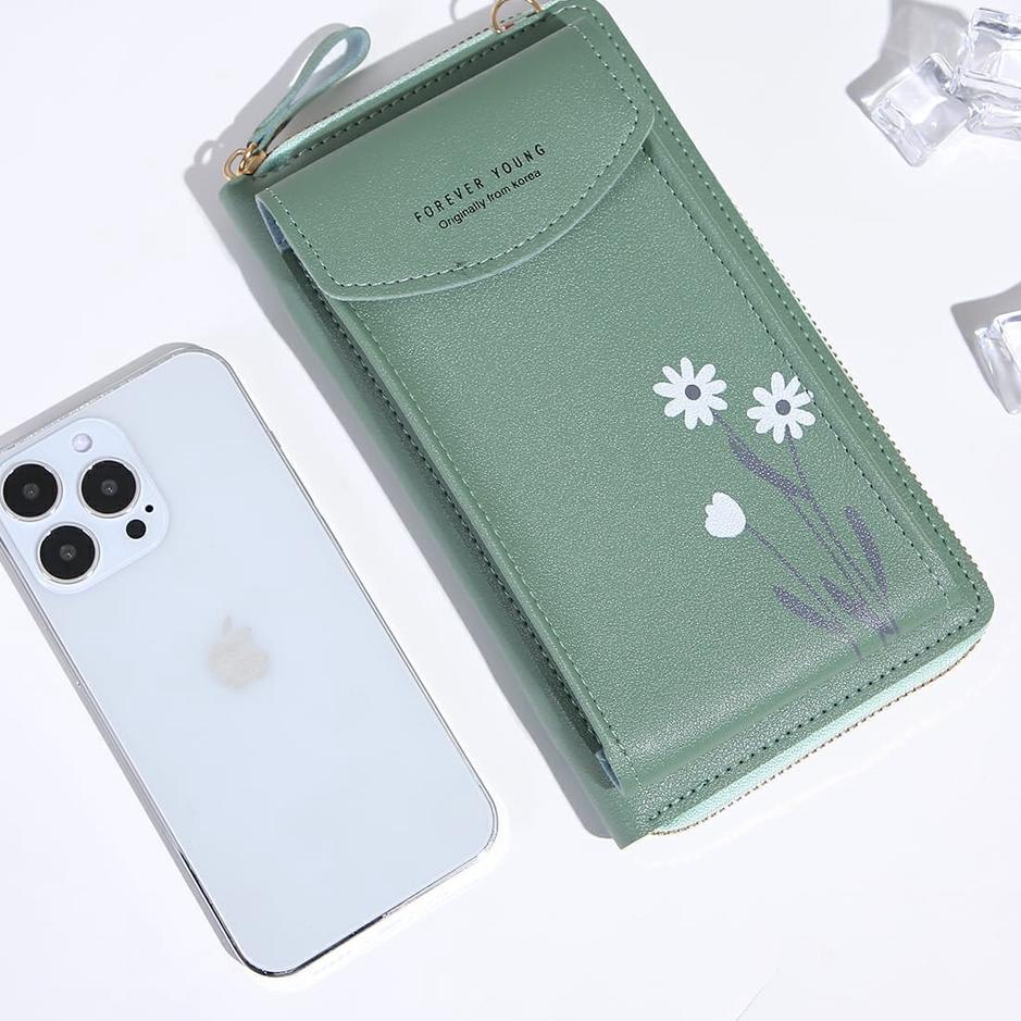 QTA *ALIBABA1688* DOMPET HP / TAS DOMPET SELEMPANG MULTIFUNGSI MOTIF BUNGA TEBAL IMPORT Special Prom