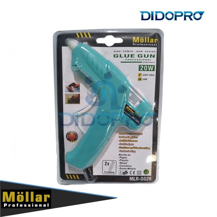 GLUE GUN 20 WATT MOLLAR BONUS REFILL ISI ULANG LEM TEMBAK