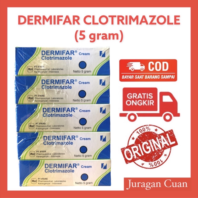 SALEP DERMIFAR CLOTRIMAZOLE 5 gram / SALEP KULIT GATAL-GATAL / JAMUR