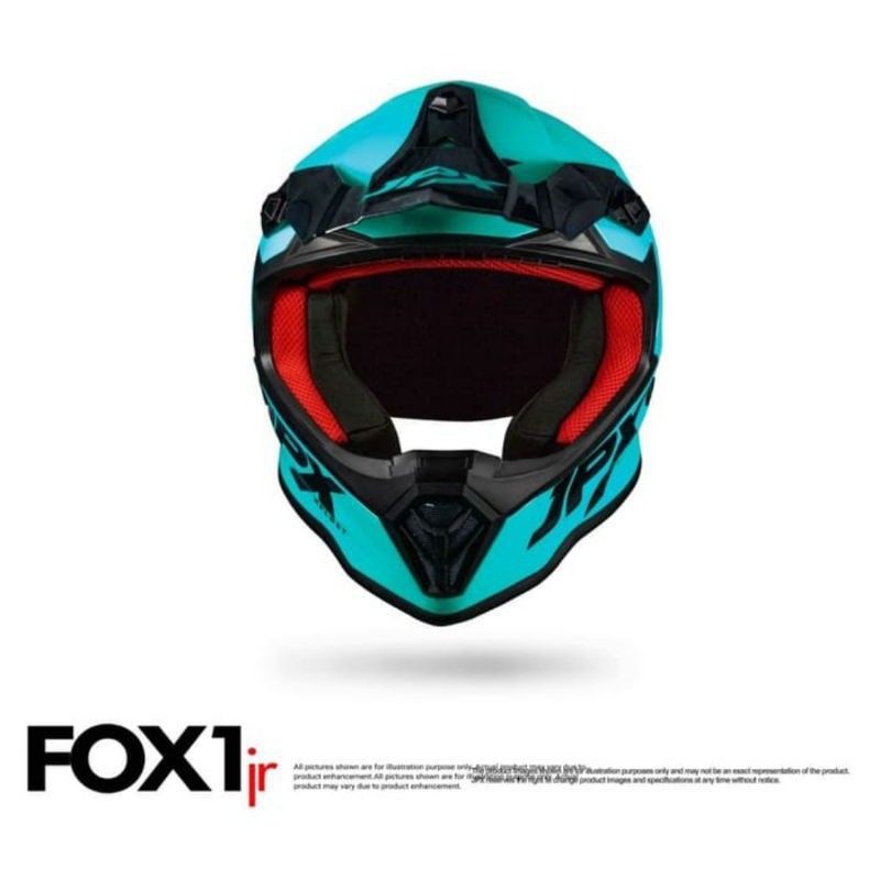 Helm cross anak JPX FOX1 Jr Hijau glossy