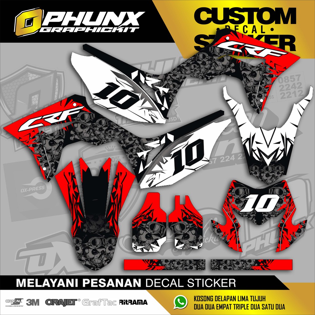 Stiker Decal Custom crf 150 L motocross sticker sticker variasi sticker stiker trail adventure (6)