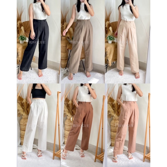 FRIVOGUE Sera Linen Culotte Pants