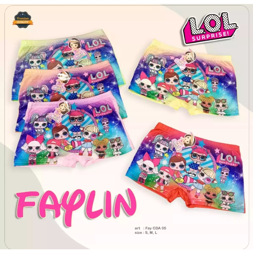 TERLARIS...3 PCS/6PCS/12PCS BOXER ANAK PEREMPUAN BOXER ANAK KARAKTER/BOXER ANAK SD/BOXER LUCU