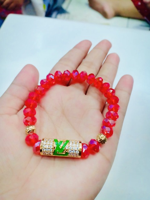 Gelang tangan wanita gelang kristal yaxiya lapis emas xuping emas hongkong