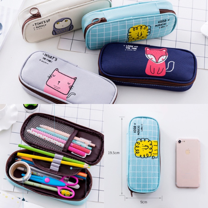 

ORIii New Good Morning Cute Animal Pencil Case, Pencil Pouch, Kotak Pensil ,h;