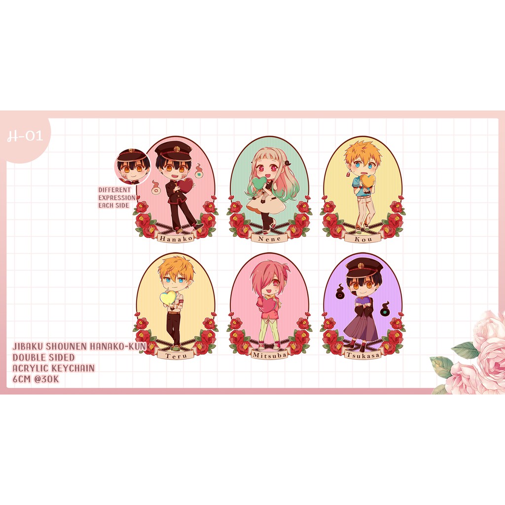 Jibaku Shounen Hanako-kun Acrylic Keychain Hanako Nene Kou Tsukasa Mitsuba Teru Ganci Akrilik Gantun