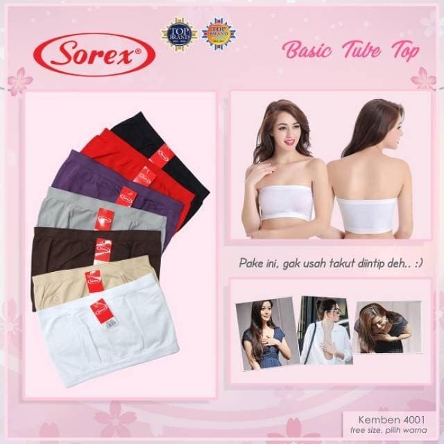 bra kemben bralette wanita sorex 4001 tanpa busa