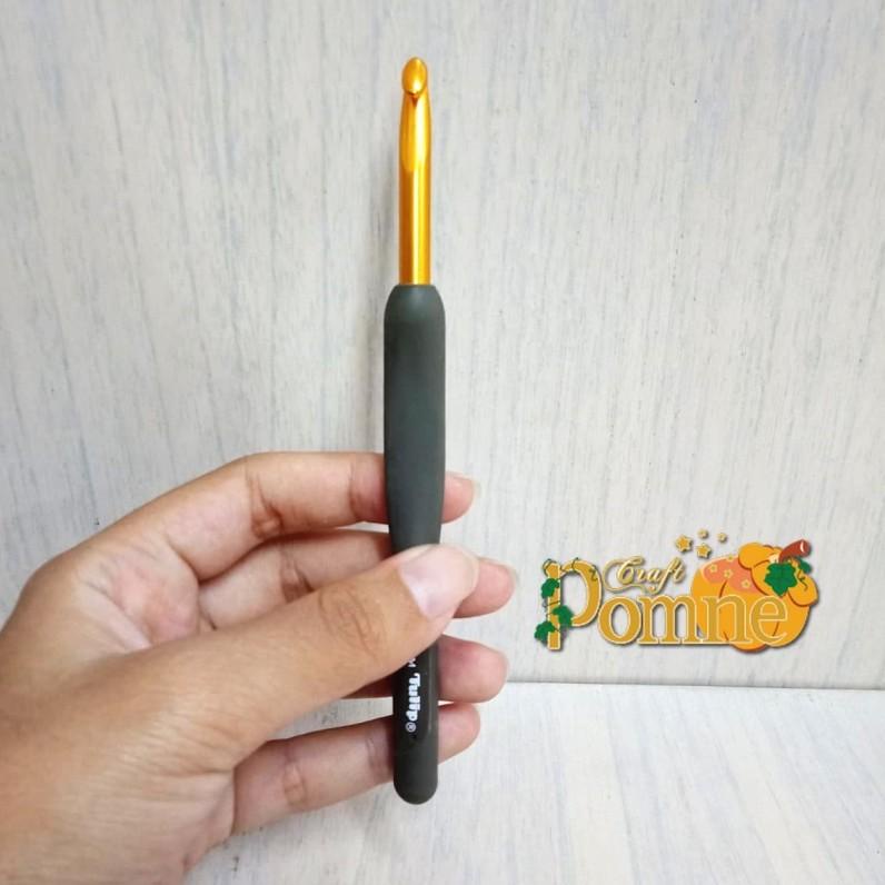 ➬ TULIP ETIMO GREY GOLD (satuan) PREMIUM CROCHET HOOK MADE IN JAPAN / Jarum Rajut Hakpen Tulip Etimo