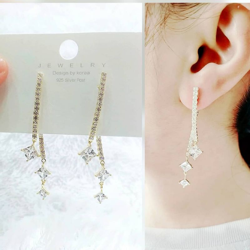 Anting fashion swaroski gold