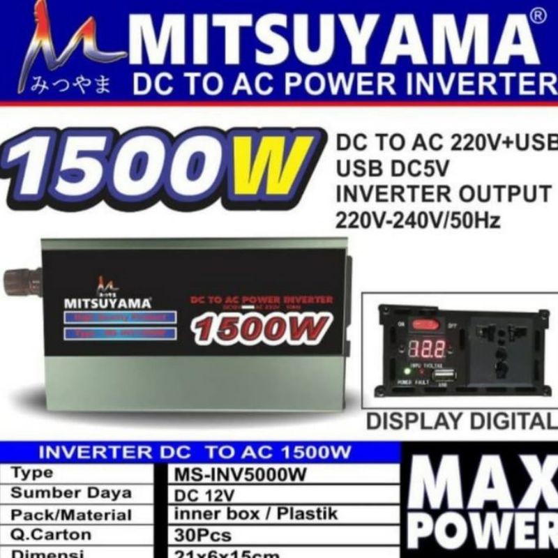 Inverter Mitsuyama 1500w 12v to 220v