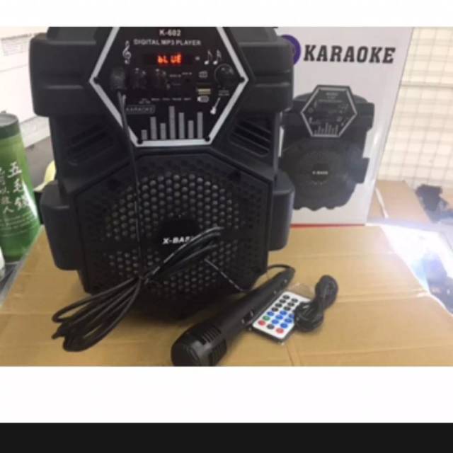 Speaker bluetooth karaoke extra bass F602 LED