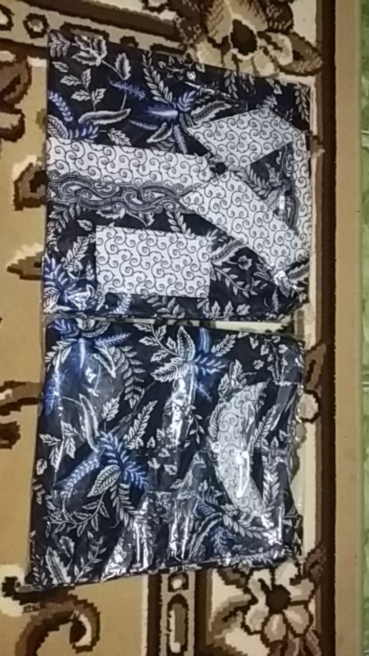 Batik Couple Keluarga Sania Ruffle Ori Ndoro Jowi Dnt Kate Garansi Termurah - Motif Blarak Biru