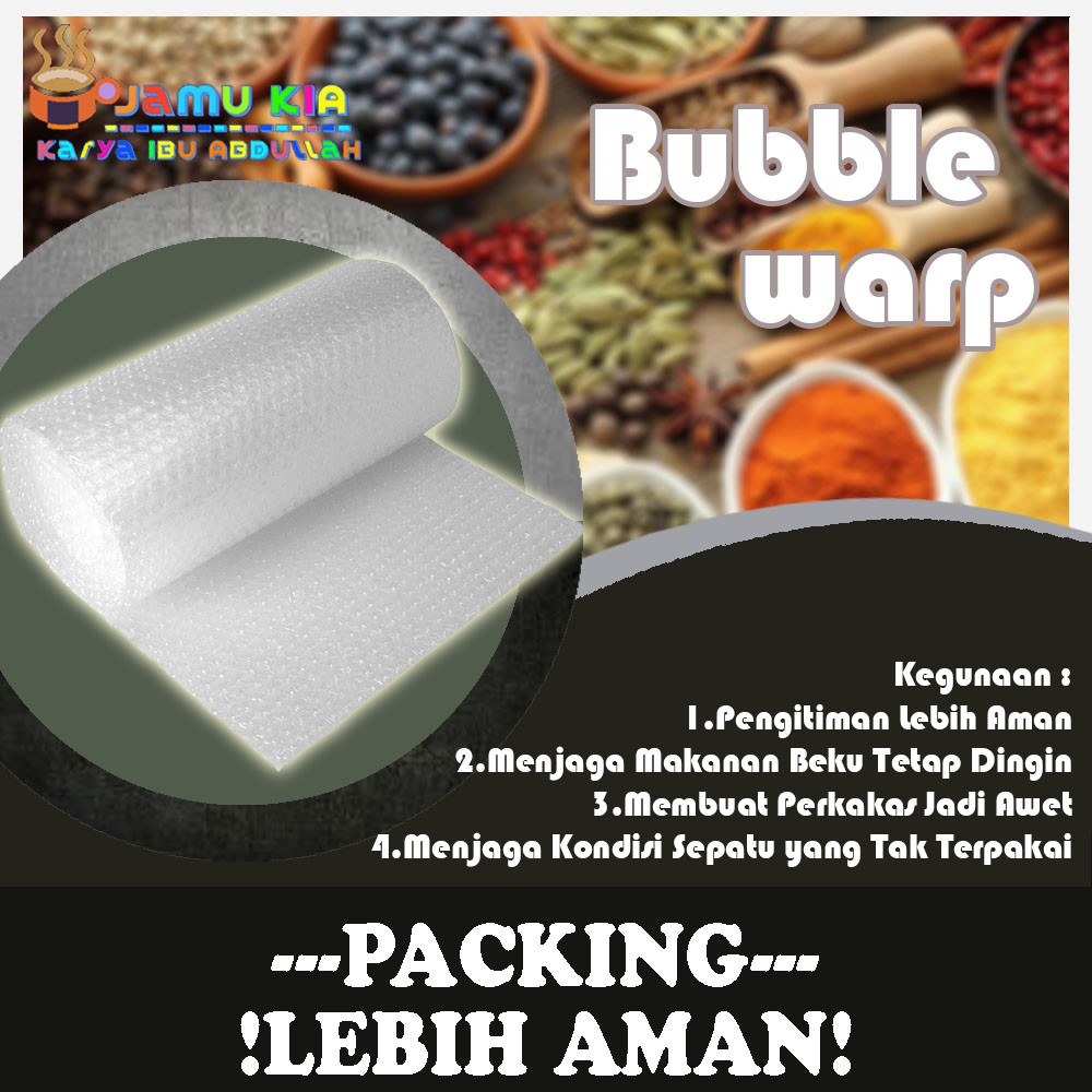 

BUBBLE WARP PACKING TAMBAHAN LEBIH AMAN, BARANG KIRIMAN LEBIH TERJAGA DAN SANGAT ANTI GUNCANGAN