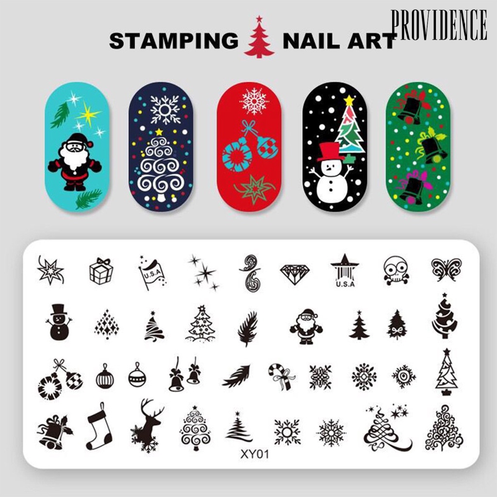 Providence Plat Stempel Kuku Diy Tema Natal Bahan Stainless Steel Untuk Nail Art / Manicure