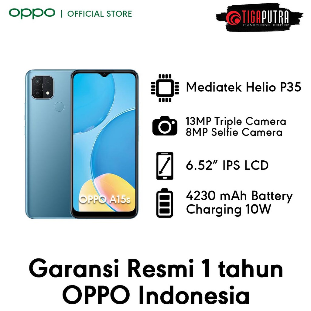 OPPO A15s (Ram 4GB, Rom 64GB, HD + Screen, Ultra Slim, AI Triple Camera, Soloop Video Eiting)-1