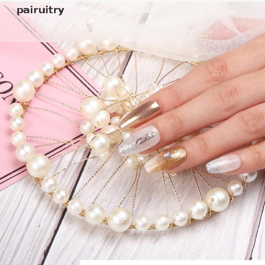 Prt 1pc Papan Display Kuku Palsu Aksen Mutiara Imitasi Untuk Perlengkapan Nail Art