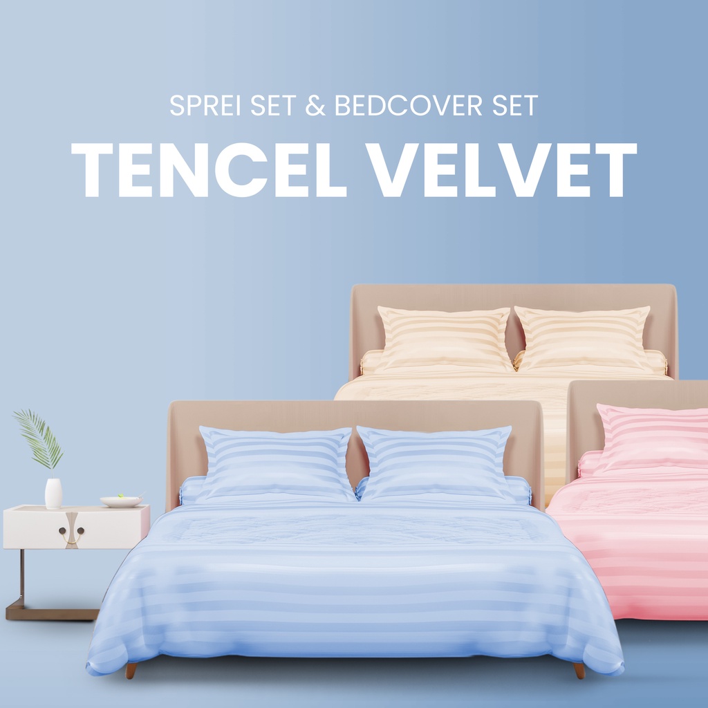Bedcover Sprei Set Katun Jacquard Velvet seprei katun sarung bed cover sett 180x200x3/120x200x30/160