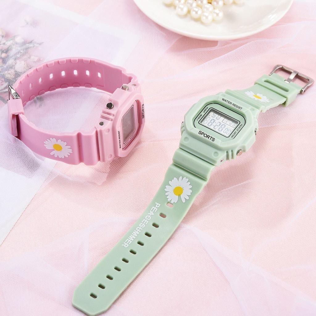 ✅COD [BBS] JAM TANGAN DIGITAL RUBBER PRIA / WANITA / ANAK ANAK / REMAJA KARET RUBBER SPORT LED  SPORT  MOTIF BUNGA DAN POLOS